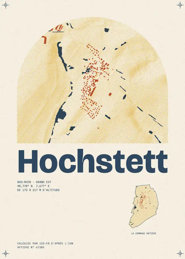 Affiche de Hochstett, calculée par 123-fr d'après l'IGN
