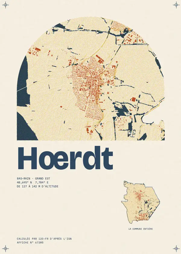 Affiche de Hœrdt, calculée par 123-fr d'après l'IGN