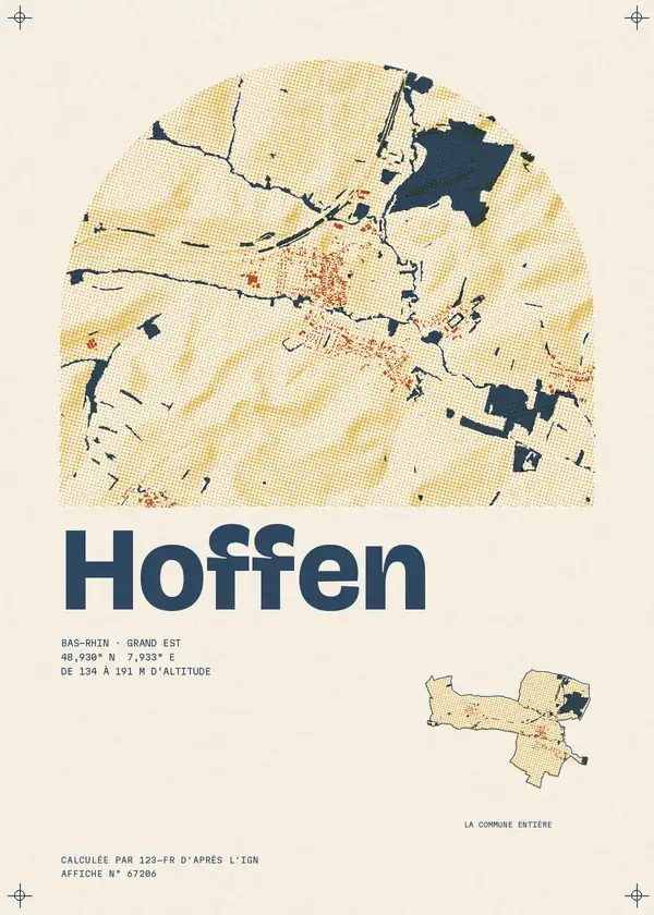 Affiche de Hoffen, calculée par 123-fr d'après l'IGN