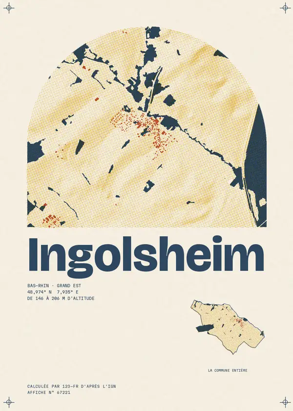 Affiche de Ingolsheim, calculée par 123-fr d'après l'IGN