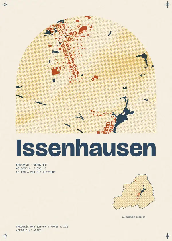 Affiche de Issenhausen, calculée par 123-fr d'après l'IGN