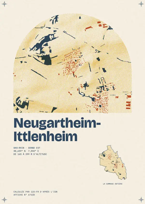 Affiche de Neugartheim-Ittlenheim, calculée par 123-fr d'après l'IGN