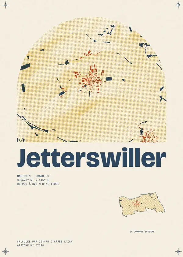 Affiche de Jetterswiller, calculée par 123-fr d'après l'IGN