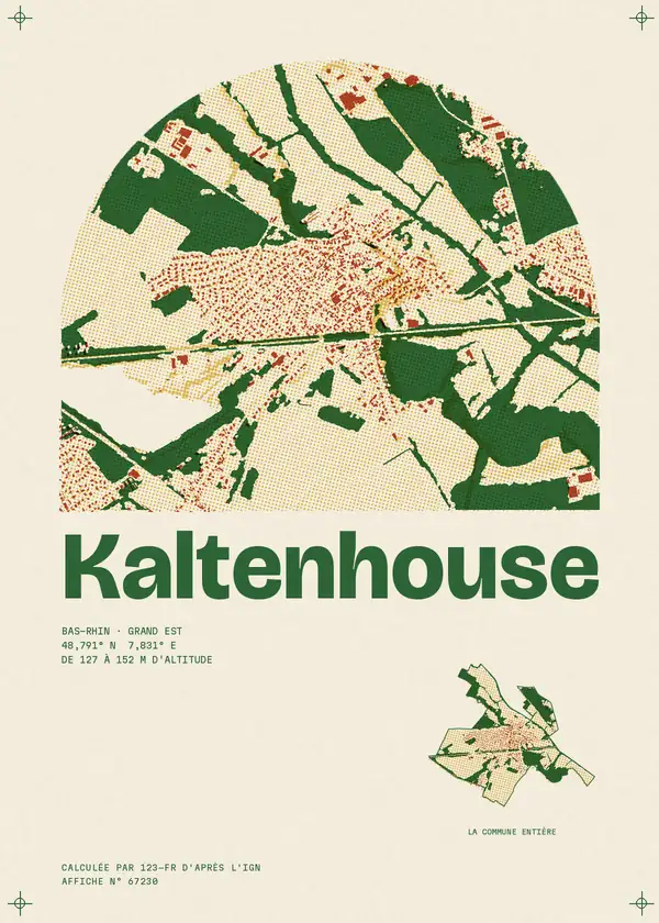 Affiche de Kaltenhouse, calculée par 123-fr d'après l'IGN