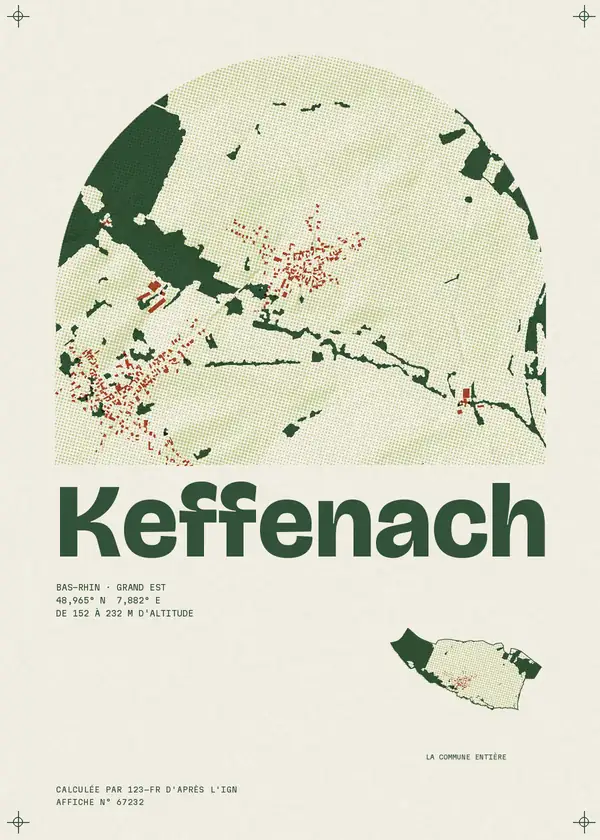 Affiche de Keffenach, calculée par 123-fr d'après l'IGN