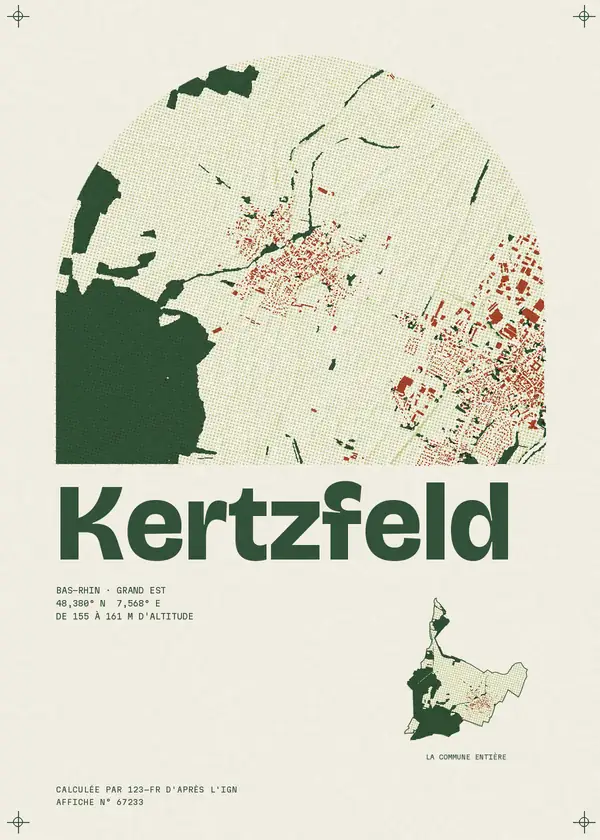 Affiche de Kertzfeld, calculée par 123-fr d'après l'IGN
