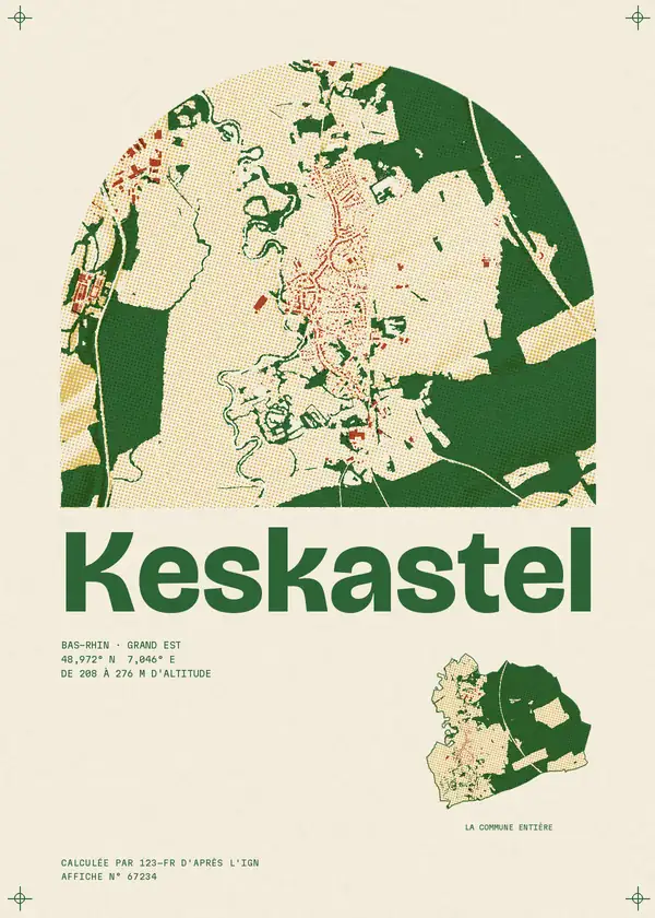 Affiche de Keskastel, calculée par 123-fr d'après l'IGN