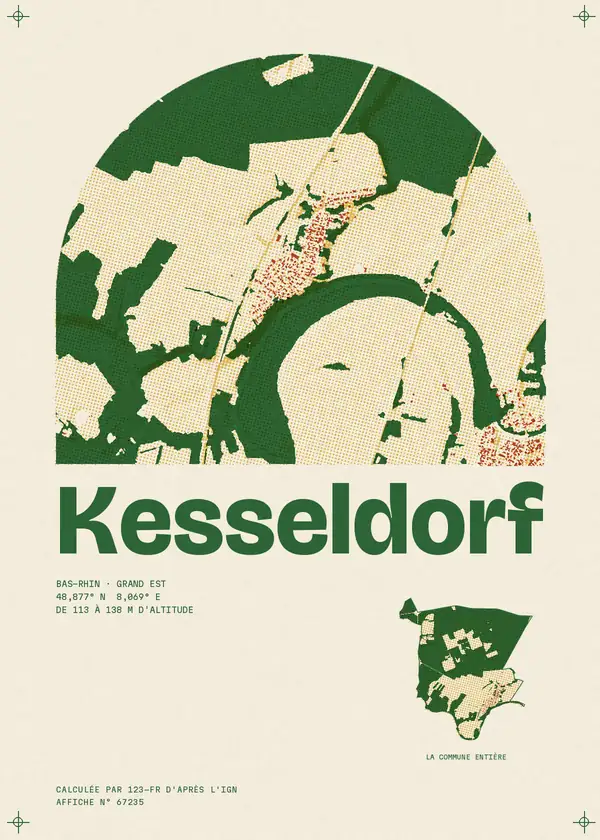 Affiche de Kesseldorf, calculée par 123-fr d'après l'IGN
