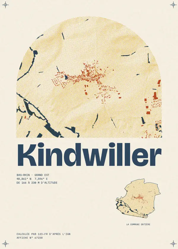Affiche de Kindwiller, calculée par 123-fr d'après l'IGN