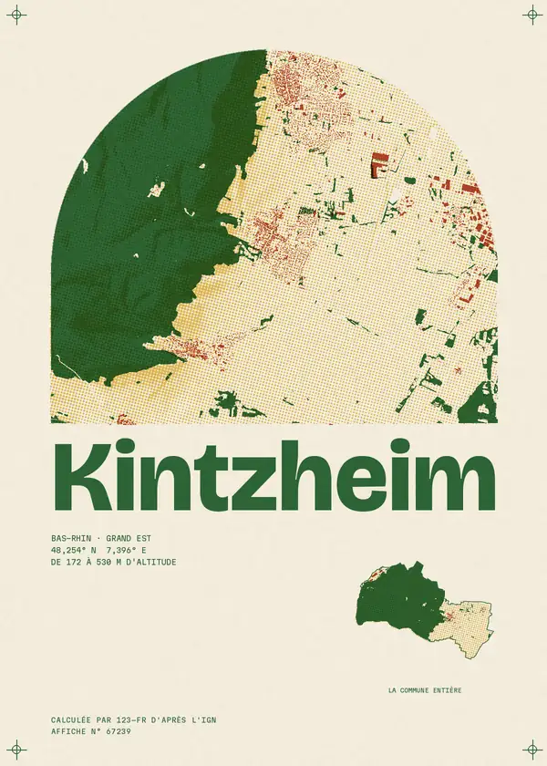 Affiche de Kintzheim, calculée par 123-fr d'après l'IGN