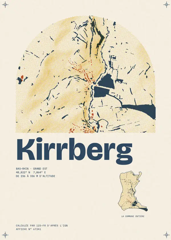 Affiche de Kirrberg, calculée par 123-fr d'après l'IGN