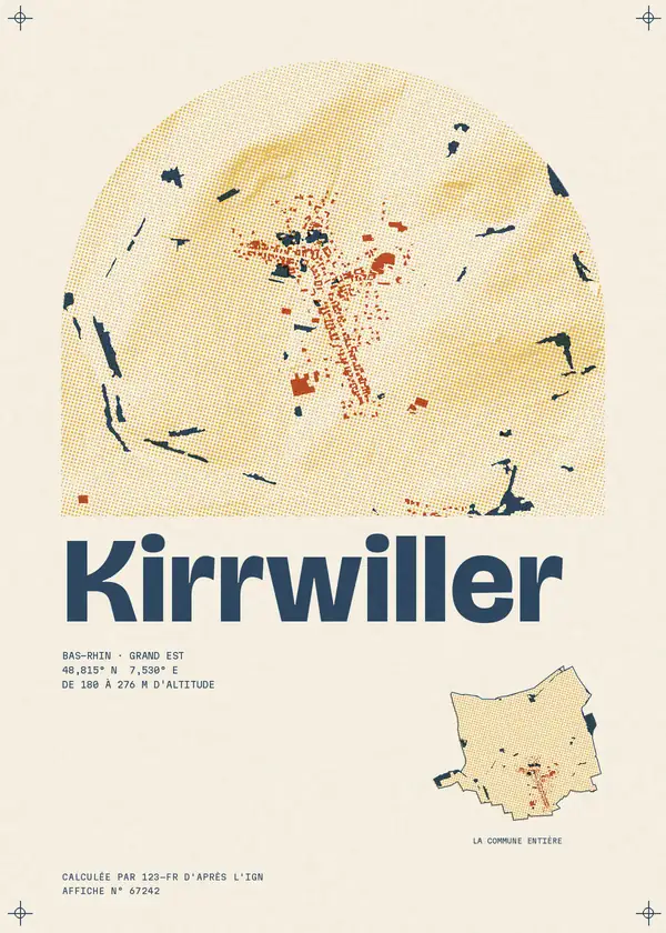 Affiche de Kirrwiller, calculée par 123-fr d'après l'IGN