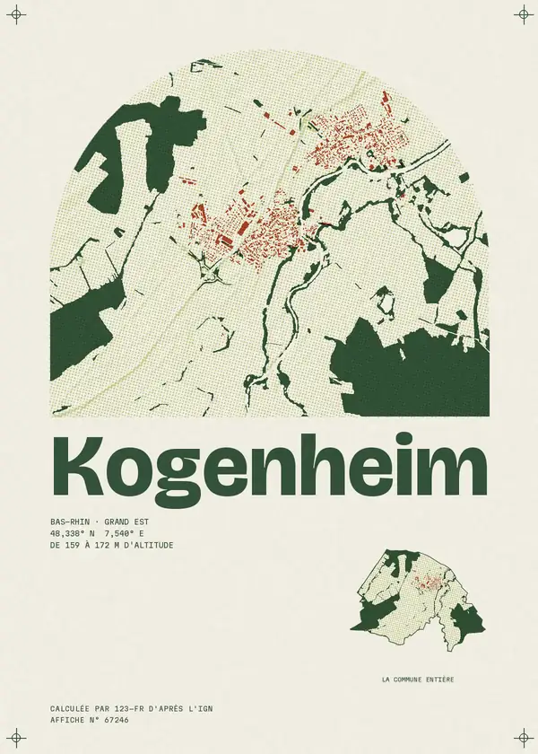 Affiche de Kogenheim, calculée par 123-fr d'après l'IGN