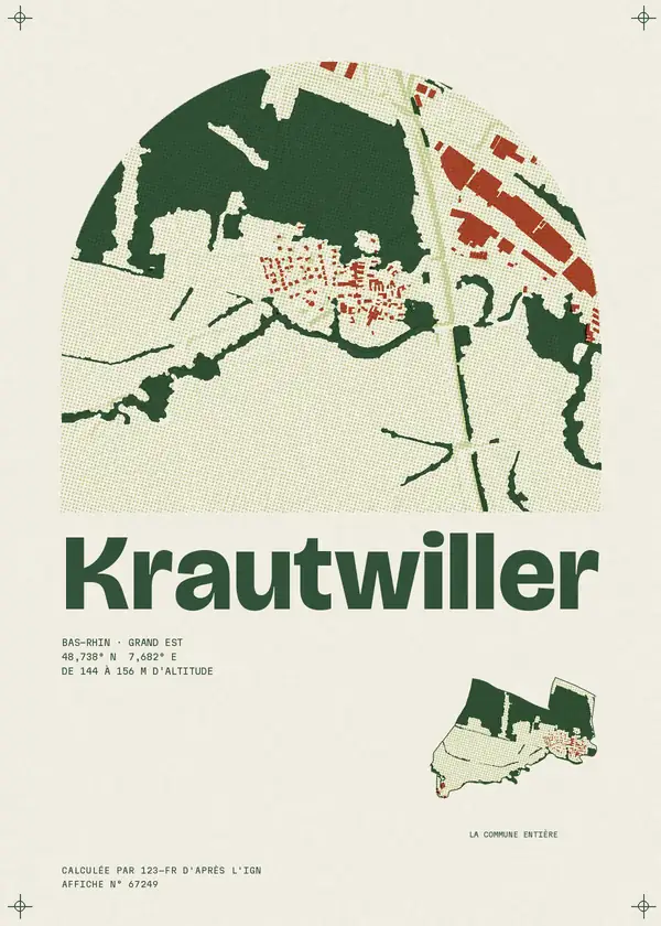 Affiche de Krautwiller, calculée par 123-fr d'après l'IGN