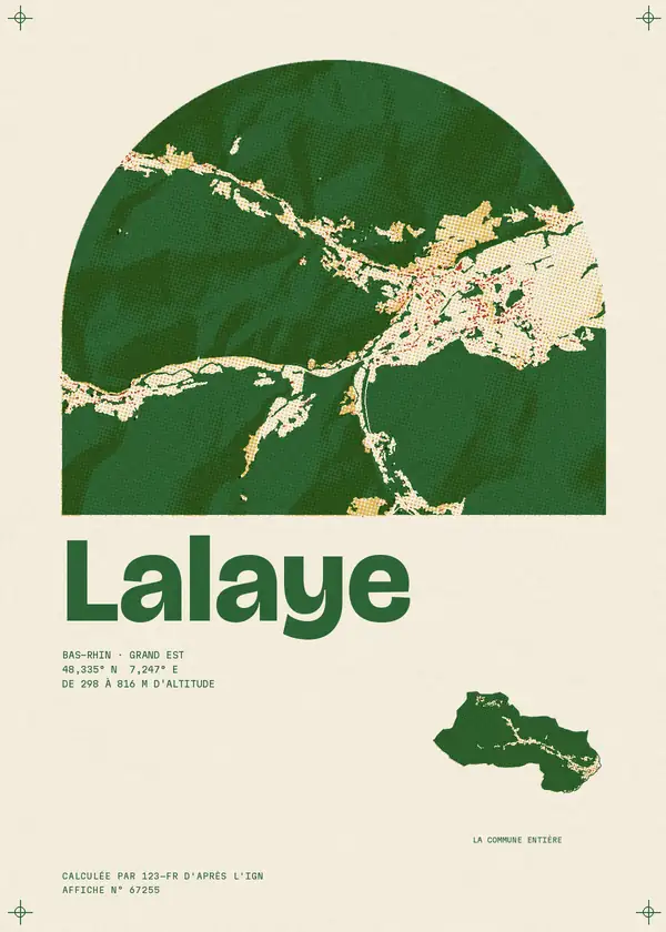 Affiche de Lalaye, calculée par 123-fr d'après l'IGN