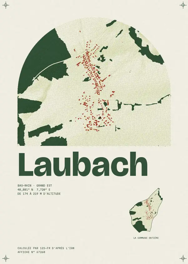 Affiche de Laubach, calculée par 123-fr d'après l'IGN