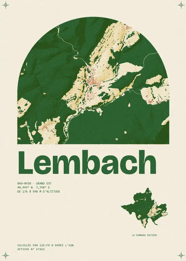 Affiche de Lembach, calculée par 123-fr d'après l'IGN
