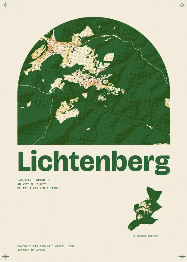 Affiche de Lichtenberg, calculée par 123-fr d'après l'IGN