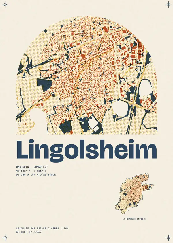 Affiche de Lingolsheim, calculée par 123-fr d'après l'IGN