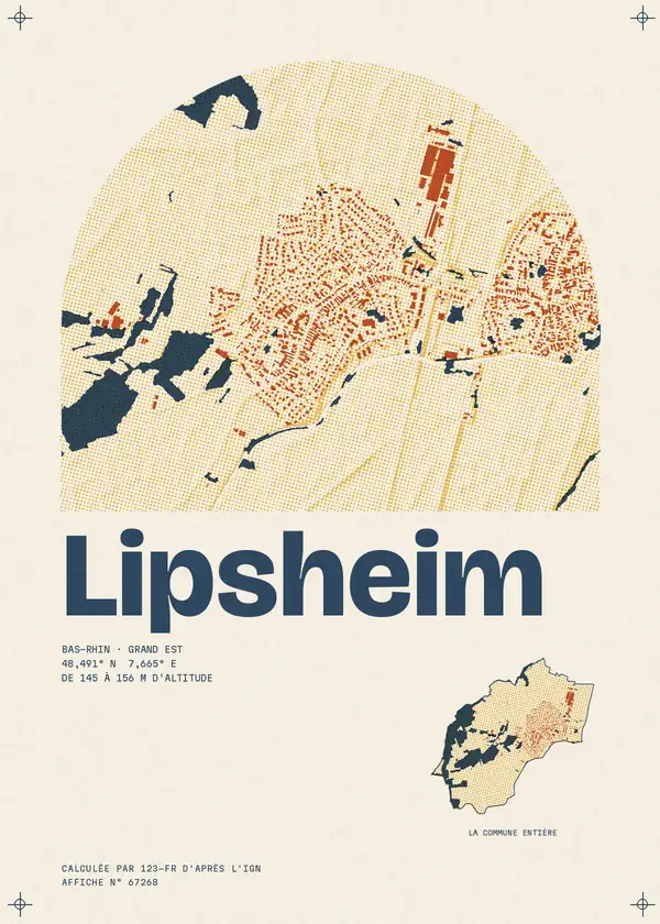 Affiche de Lipsheim, calculée par 123-fr d'après l'IGN