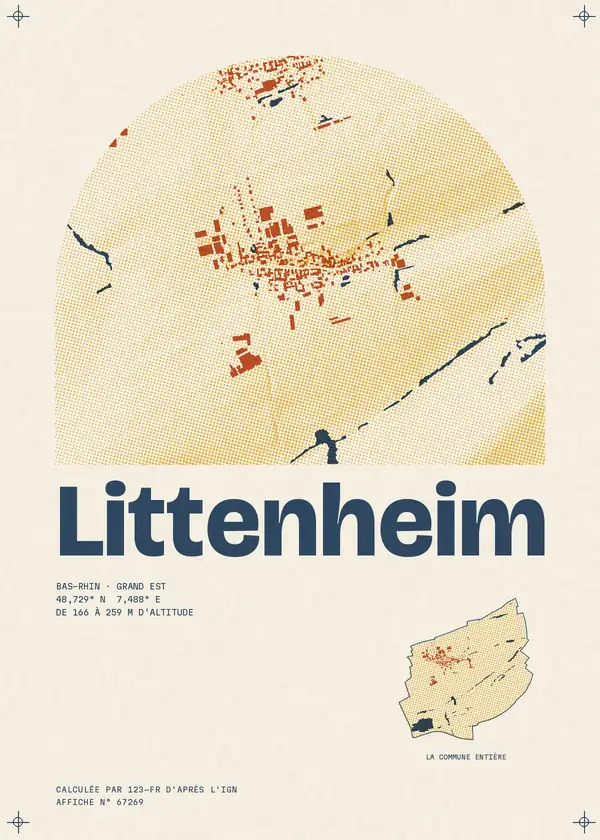 Affiche de Littenheim, calculée par 123-fr d'après l'IGN