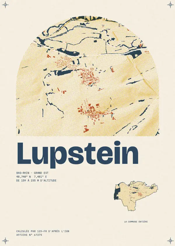 Affiche de Lupstein, calculée par 123-fr d'après l'IGN