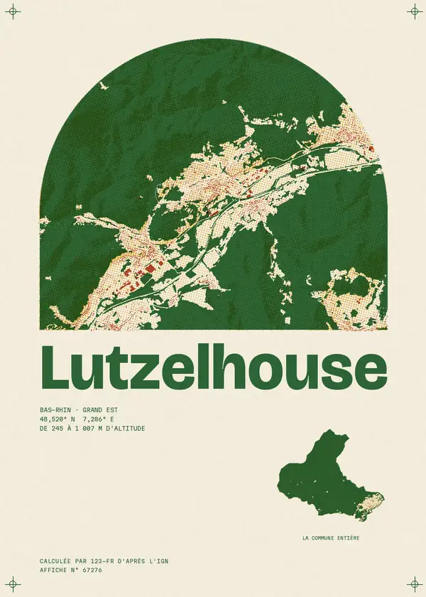 Affiche de Lutzelhouse, calculée par 123-fr d'après l'IGN