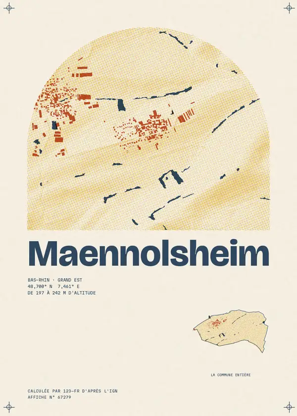 Affiche de Maennolsheim, calculée par 123-fr d'après l'IGN