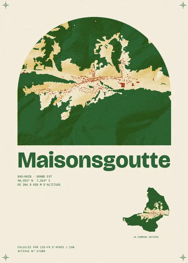 Affiche de Maisonsgoutte, calculée par 123-fr d'après l'IGN