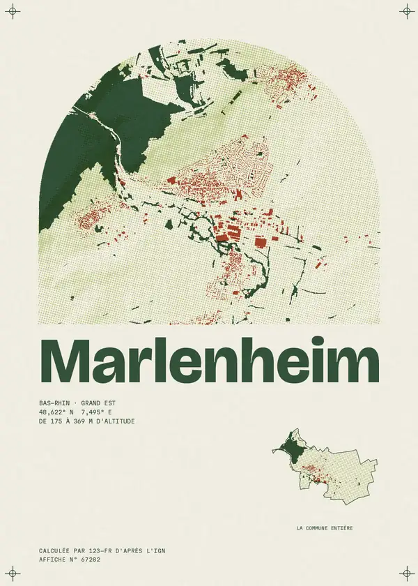 Affiche de Marlenheim, calculée par 123-fr d'après l'IGN