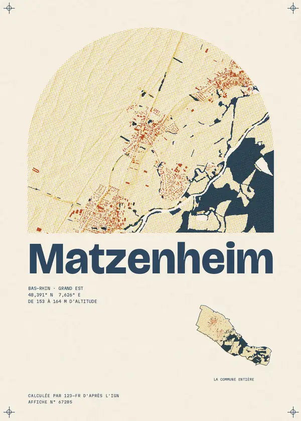 Affiche de Matzenheim, calculée par 123-fr d'après l'IGN