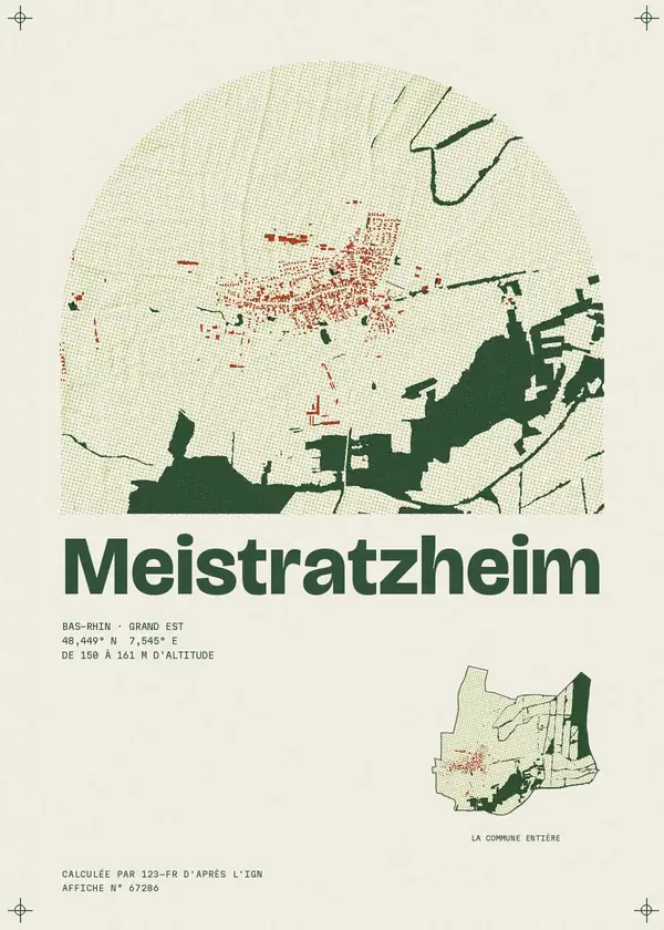 Affiche de Meistratzheim, calculée par 123-fr d'après l'IGN