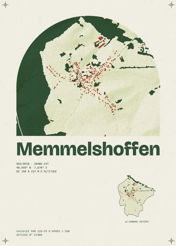 Affiche de Memmelshoffen, calculée par 123-fr d'après l'IGN