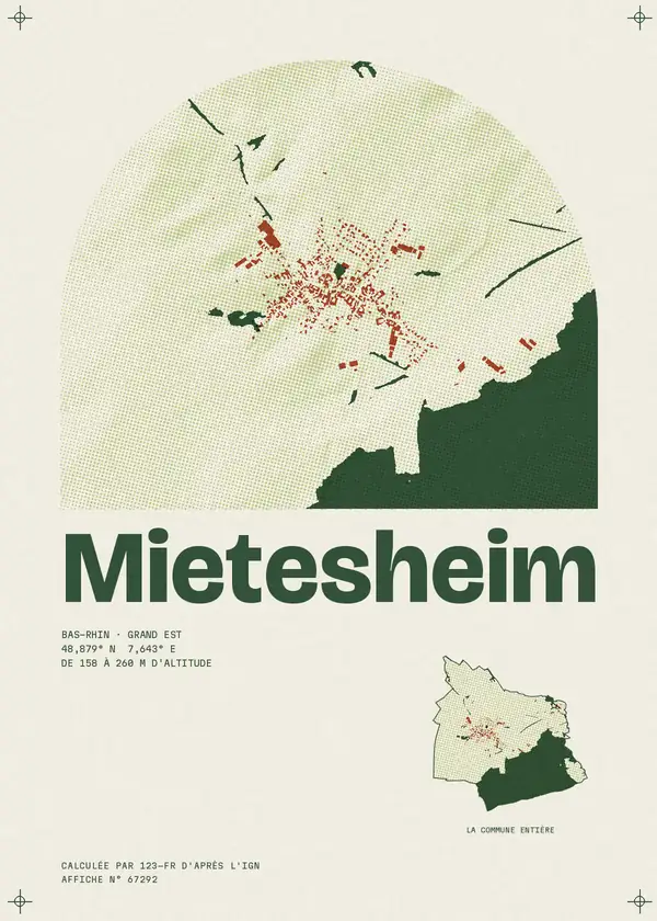 Affiche de Mietesheim, calculée par 123-fr d'après l'IGN