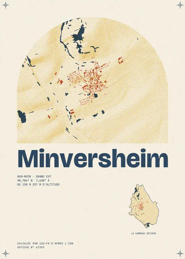 Affiche de Minversheim, calculée par 123-fr d'après l'IGN