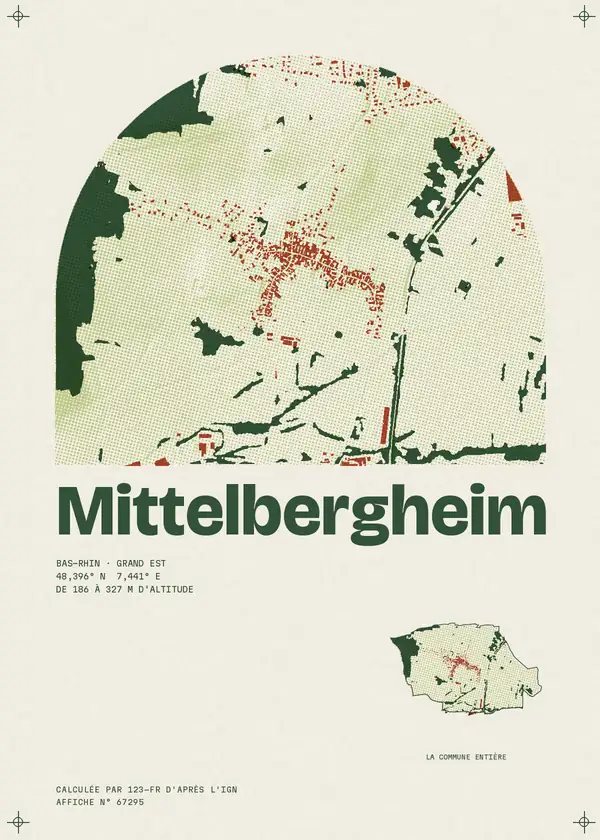 Affiche de Mittelbergheim, calculée par 123-fr d'après l'IGN