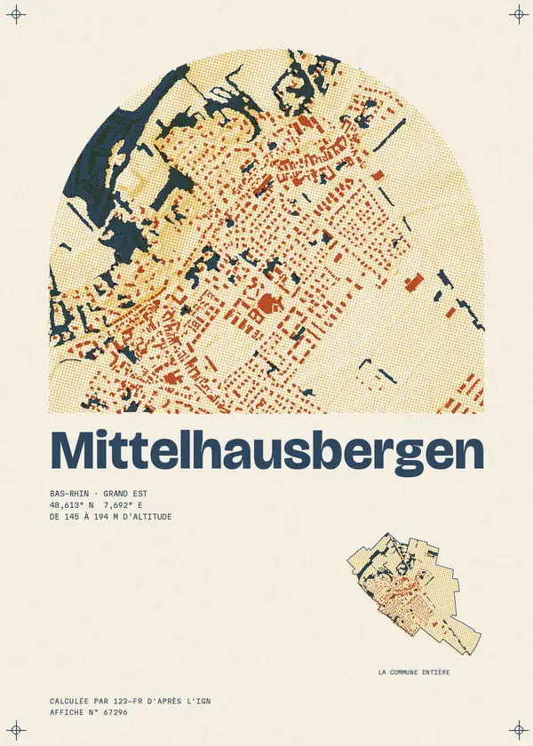 Affiche de Mittelhausbergen, calculée par 123-fr d'après l'IGN