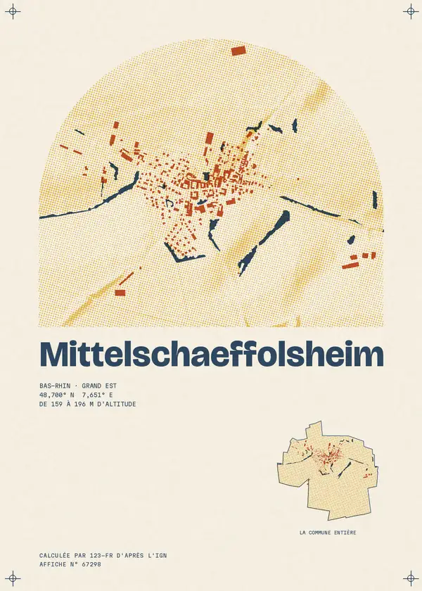 Affiche de Mittelschaeffolsheim, calculée par 123-fr d'après l'IGN