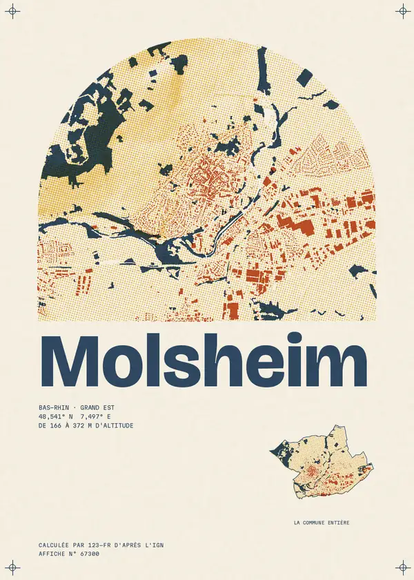 Affiche de Molsheim, calculée par 123-fr d'après l'IGN