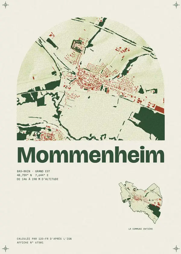 Affiche de Mommenheim, calculée par 123-fr d'après l'IGN