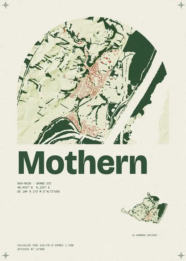 Affiche de Mothern, calculée par 123-fr d'après l'IGN