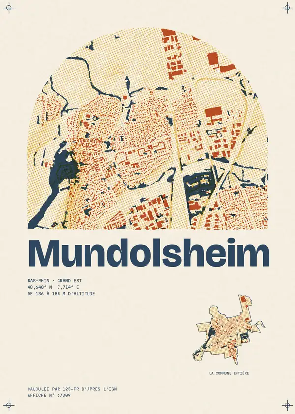 Affiche de Mundolsheim, calculée par 123-fr d'après l'IGN