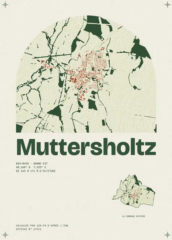 Affiche de Muttersholtz, calculée par 123-fr d'après l'IGN