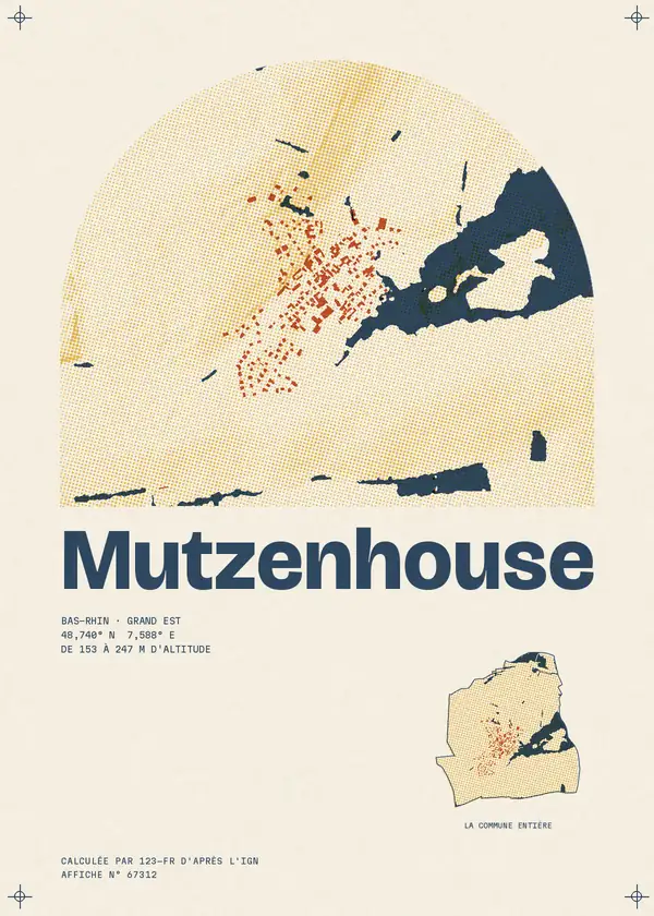 Affiche de Mutzenhouse, calculée par 123-fr d'après l'IGN