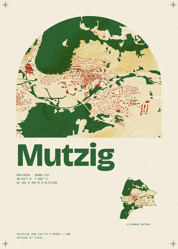 Affiche de Mutzig, calculée par 123-fr d'après l'IGN