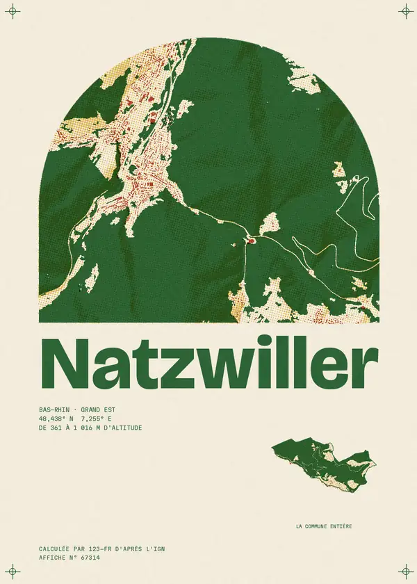 Affiche de Natzwiller, calculée par 123-fr d'après l'IGN