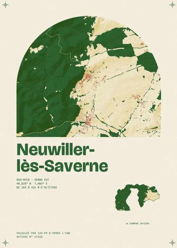 Affiche de Neuwiller-lès-Saverne, calculée par 123-fr d'après l'IGN