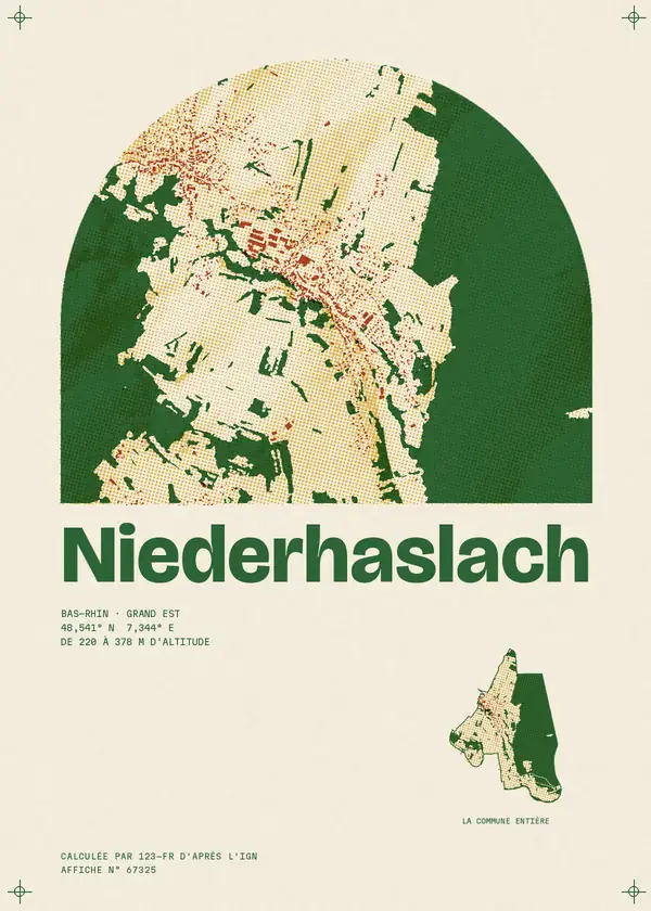 Affiche de Niederhaslach, calculée par 123-fr d'après l'IGN