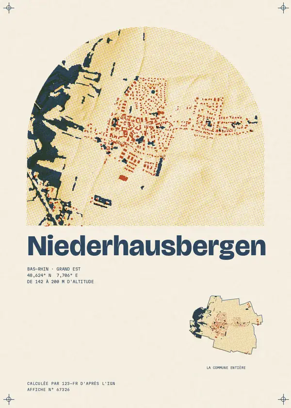Affiche de Niederhausbergen, calculée par 123-fr d'après l'IGN