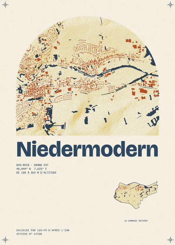Affiche de Niedermodern, calculée par 123-fr d'après l'IGN